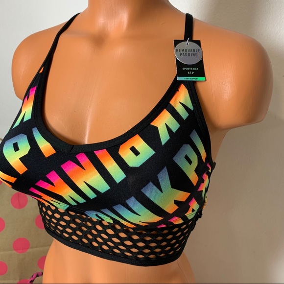 🚫SOLD🚫PINK VS FISHNET LOGO ULTIMATE SPORT BRA - Picture 3 of 5